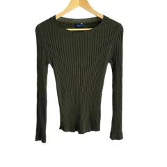 SHIPS(シップス) 長袖セーター レディース - カーキ クルーネック/リブ