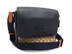 ■新品同様■ COACH コーチ CE534 スプリント マップ バッグ 25 シグネチャー ジャガード×レザー クロスボディバッグ メンズ  FR4950