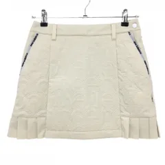 【超美品】ニューバランスゴルフ スカート アイボリー エンボスロゴ総柄 レディース 0(S) ゴルフウェア 2024年モデル New Balance