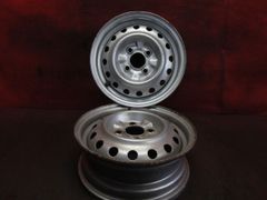 旧車13インチ 5.5Jスチールホイール P114.3 /4穴 2本セット 中古