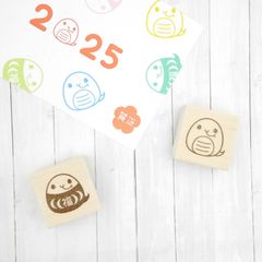 【選べるデザイン】まんまるへび（巳）、ダルマはんこ（年賀状スタンプ）