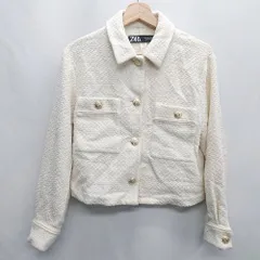 ◇ ⊇ ZARA ザラ コットン系 長袖 ジャケット サイズM ベージュ レディース E  【1409100062663】
