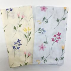 ダブルガーゼ手ぬぐい【そよ風 イエロー ブルー】2枚セット 和晒しガーゼ 汗取り お誕生祝い 沐浴 ご旅行にも 新品未使用品 日本製