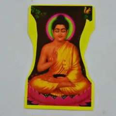 ブッダステッカー　お釈迦様　菩提樹に木の下で悟りを得る仏陀　両面印刷