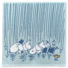 [ミヤモトタオル] 宮本 ハンカチ ムーミン 三重ガーゼハンカチ 雨 ブルー 約25×25cm 05862