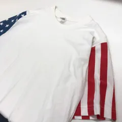 アメリカ国旗デザイン Tシャツ ホワイト メンズM
