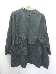 ◇ Θ Kastane カスタネ フリル 長袖 ミニ丈 シャツ ワンピース サイズF ブラック レディース E  【1506250013115】