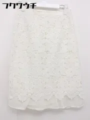 ◇ MEW'S REFINED CLOTHES ミューズ レース 膝丈 タイト ナロー スカート サイズM ホワイト レディース 【中古】 【1104210009750】