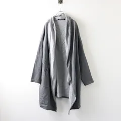 ミズイロインド mizuiro-ind  コットンショールカラードレープロングカーディガン /グレー ハオリ 羽織 前開き【2400014028362】