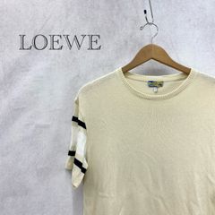 LOEWE バックプリント ニット Tシャツ トップス 半袖 XS オフホワイト  メンズ