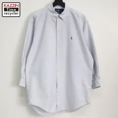 90s vintage RALPH LAUREN ストライプ柄 YARMOUTH ボタンダウン 長袖シャツ メンズ 表記15 1/2サイズ
