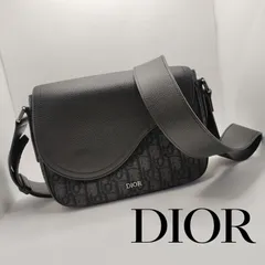 【Dior セール中】オブリーク ミニ サドル メッセンジャーバッグ ブラックxトロッター