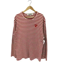 プレイコムデギャルソン PLAY COMME des GARCONS ハート刺繍 ボーダー ロングスリーブTシャツ メンズ JPN：XXL 