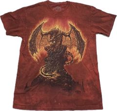 スカルボーン SKULBONE　レッドドラゴン　タイダイTシャツ　アメリカ製　Lサイズ