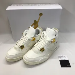 【大清水80-9-1017ss】Nike  Women's Air Jordan 4 Retro White & Gold AQ9129-170【中古】【メンズ】