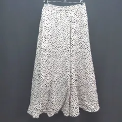 ◇ ROPE PICNIC ドット柄 裏地 ウエストゴム シンプル ロング丈 フレア スカート サイズ38 ベージュ系 レディース E  【1305290005278】