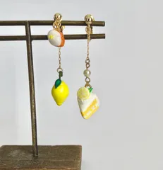 コロコロかわいいトリオ♪ミニチュアレモンケーキ*イヤリング