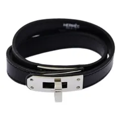 HERMES エルメス ミニケリードゥブルトゥール・ベルトブレスレット/合金/メッキ-19.1g/RB/ブラック/レザーブレスレット【♀】【A】【レディース】B2■541698【中古】のサムネイル