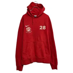 NIKE ロゴスウェット パーカー ナイキ L レッド バッグプリント プルオーバー 古着卸 アメリカ仕入 a611-8781