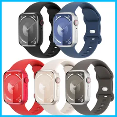 【早発送】5本セット ップルウォッチ バンド コンパチブル l tc バンド 38mm 40mm 41mm 42mm 44mm 45mm 46mm 49mm スポーツストラップ 交換ベルト 柔らかいシリコン素材 通気性 防水性 に対応 tc Ss 10/9/8