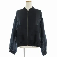 モガ MOGA 美品 シアーサテンブルゾン ジャケット ジップアップ 長袖 薄手 B0232EFB028 2 黒 ブラックのサムネイル