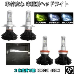   X エアウェイブ/パートナー GJ1.2.3.4 H17.04～H22.08 H11 車種別で簡単 クラス最強12000LM イエロー ブルー ホワイト 3色着替可能 LEDヘッドライト2個セット 新基準車検対応6500k 8000LM超え