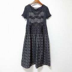 23814✨トリココムデギャルソン ベロア切替 異素材 デザイン ワンピース 黒 23814✨トリココムデギャルソン ベロア切替 異素材 デザイン