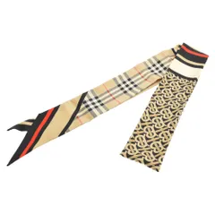 BURBERRY (バーバリー) モノグラム チェック スキニースカーフ ツイリー ストール ベージュ 8037017のサムネイル
