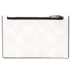 コーチ コインケース COACH コーティングキャンバス レザー シグネチャー ジップ カードケース コインケース 小銭入れ チャーク×ブラックマルチ C4281