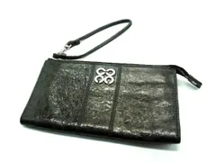 ■美品■ COACH コーチ レザー ハンドルストラップ付 長財布 ウォレット 札入れ 小銭入れ レディース メンズ ブラック系 DH2372