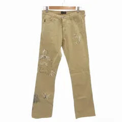アルマーニ ジーンズ ARMANI JEANS COMFORT FIT パンツ スラックス 花柄プリント ストレッチ ロゴ金具 29 S ベージュ /FT ■GY14のサムネイル