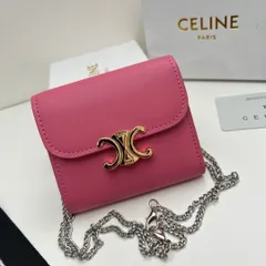 【本日限定】?Celine トリオンフ チェーンウォレット 10783 ? 高級本革＆チェーン付き！マルチ使い可能[本日特価|新品未使用品]