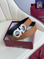 【今日WTO】Ferragamo ダブル面使用 本革ベルト-1-QY17