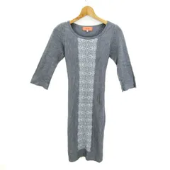 スーナウーナ ニットワンピース 7分袖 ウール混 ブランド トップス レディース 38サイズ グレー SunaUna 【中古】