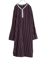 【お得なクーポン配布中!】 90s ポロ ラルフローレン ヘンリーネック ロング丈 長袖 Tシャツ メンズ XL / オールド グランパ ロンT コットン ストライプ 大きいサイズ