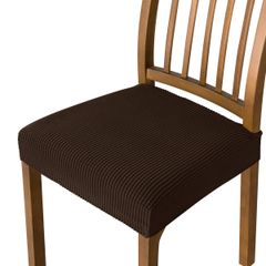 伸縮素材 座面カバー 座面のみ ストレッチ 張り替え用 椅子カバー 洗える Subrtex 取り外し簡単（2枚セット、チョコレート）