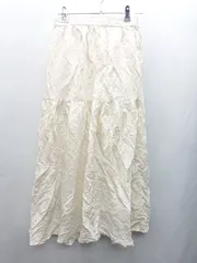 ◇ Θ Discoat ディスコート ウエストゴム ロング フレアー スカート サイズF アイボリー系 レディース E  【1501160037367】