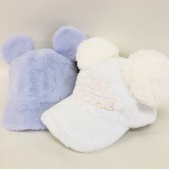 ディズニー ミッキー コーデュロイふわふわ キャップ 2個セット　黒 東京 ディズニー ミッキー ボアキャップ コーデュロイ イヤー