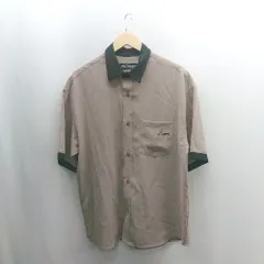 ◇ ⊂ KAPPA カッパ バイカラー 半袖 シャツ サイズL ベージュ メンズ E  【1502060034913】