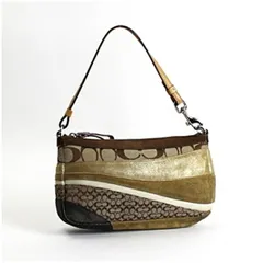 コーチ パッチワーク シグネチャー柄 アクセサリーポーチ ハンドバッグ