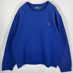 古着 90's/90年代 ポロバイラルフローレン Polo by Ralph Lauren スウェット ワンポイントロゴ刺繍 リバースタイプ XXL  ブルー メンズ