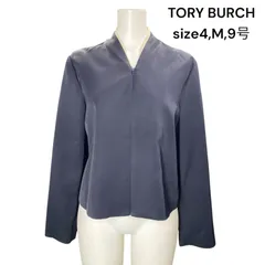 未使用 トリーバーチ TORY BURCH ジャケット ブルゾン アウター ノーカラー 長袖 毛混 濃紺 レディース S5P152のサムネイル