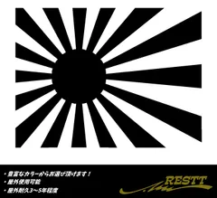 旭日旗・日章旗　カッティングステッカー　四角デザイン