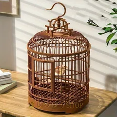 【中古品】鳥かご　円柱型大　骨董品　希少　昭和　レトロ　元は緑色 中古品】鳥かご 円柱型大 骨董品 希少 昭和 レトロ 元は緑色