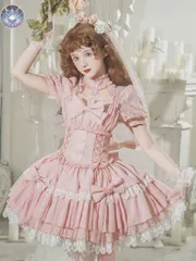 新品 未使用 大きなリボンがポイント  キュートなロリータワンピース！お出かけに最適