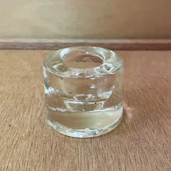 キャンドルホルダー　ガラス　気泡　レトロ　ヴィンテージ