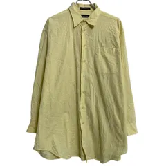 NAUTICA 長袖 ストライプシャツ 17 XL～ イエロー ノーティカ ボタン ビッグサイズ 胸ポケット カジュアル 古着卸 アメリカ仕入 a701-7422