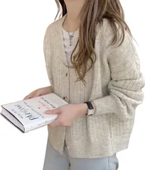 M_ベージュ [J.STORE] 6色展開 カーディガン 春 秋 トップス ゆったり ニット ロング 夏 春物 春夏 長袖 カーデガン カーディガン薄手 カーデ 可愛い かわいい カワイイ キレイメ 上品 おしゃれ オシャレ 軽い 涼しい ユッタリ レディス