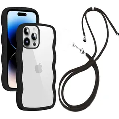 iPhone 14 Pro Max ケース クリア ショルダー 全面保護 人気 かわいい iPhone14ProMax カバー 透明 アイフォン 14 Pro Max スマホケース 薄型 軽量 首かけ 肩掛け 縄掛けケース ストラップ付き 長さ調整可能 落 1