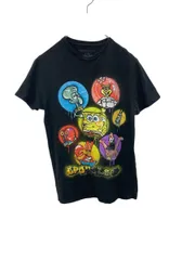 半袖 プリント Tシャツ スポンジボブ S ブラック キャラクタープリント ビッグプリント 古着卸 アメリカ仕入 a705-5160